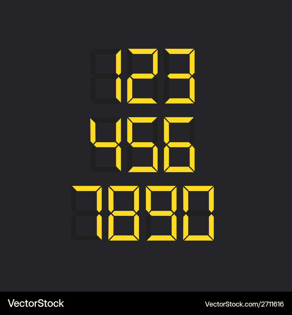 Electronic Number Set - Digital Display vector image
