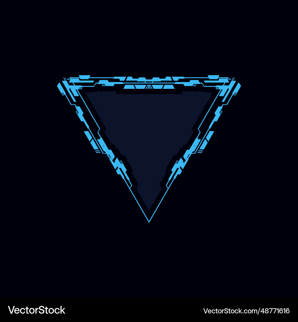 Futuristic triangle shape interface or hud frame Futuristic triangle shape interface or hud frame vector image