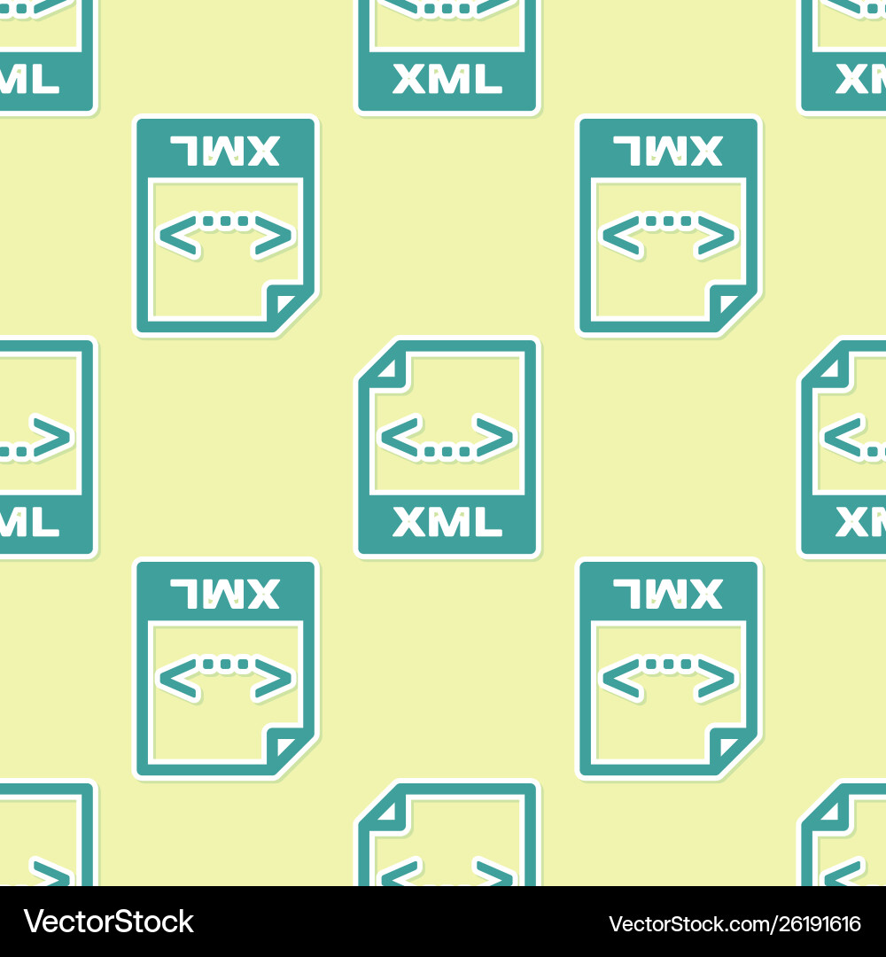 Green xml file document icon download button vector image