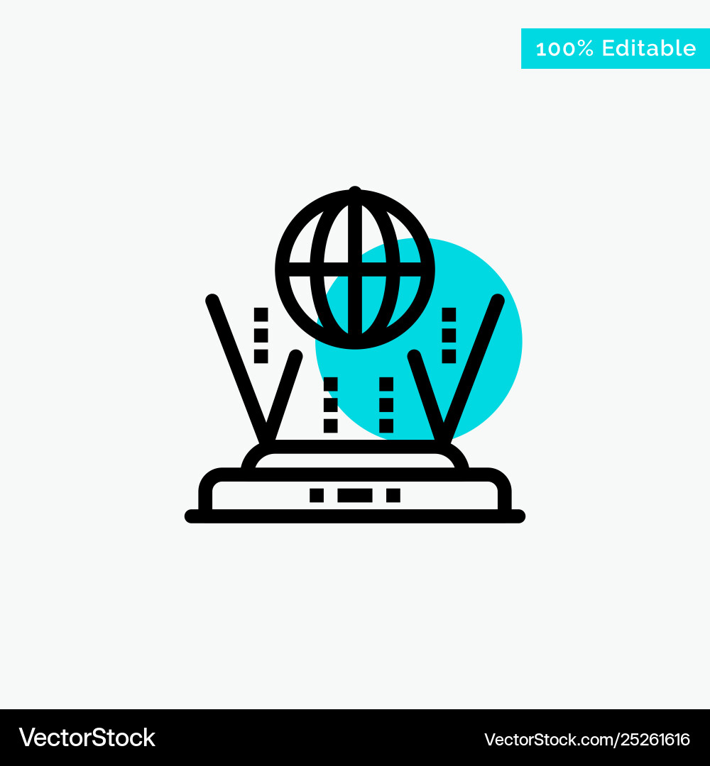 Internet globe router connect turquoise highlight Internet globe router connect turquoise highlight vector image