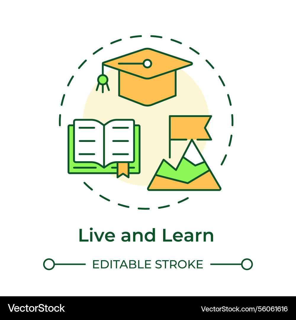 Live learn multi color concept icon Live learn multi color concept icon vector image