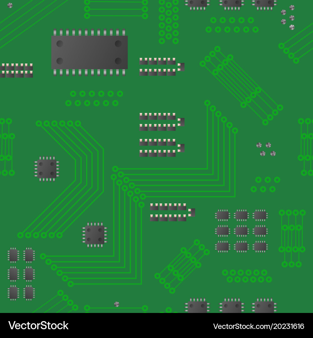 Microprocessor seamless pattern vector image