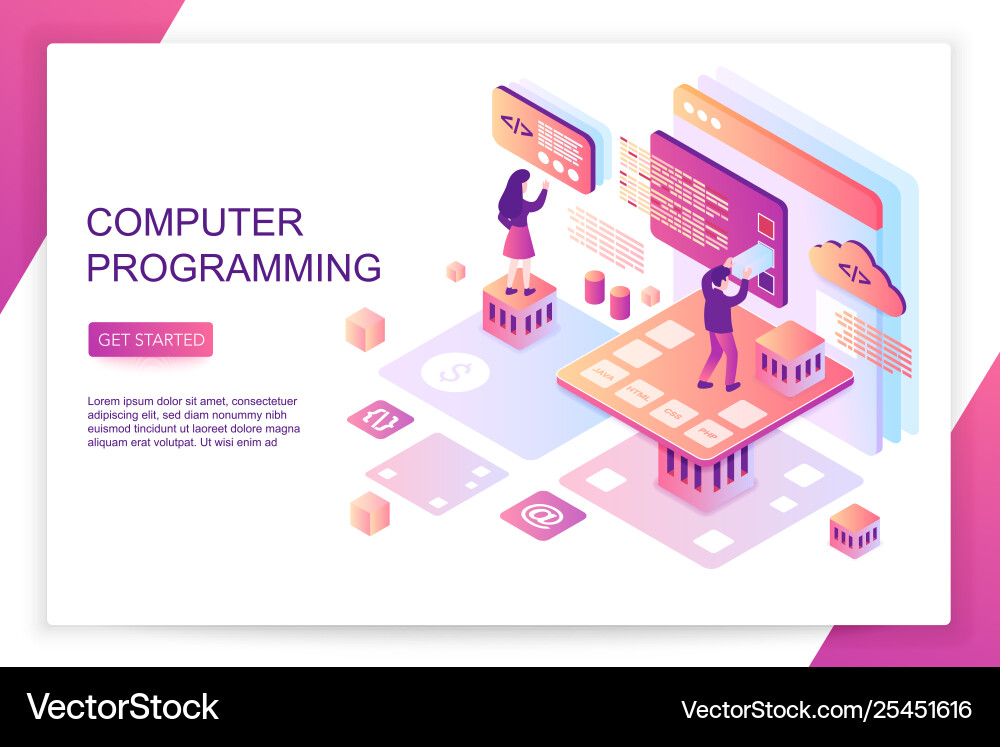 Modern Computer Coding Software Vector Image
