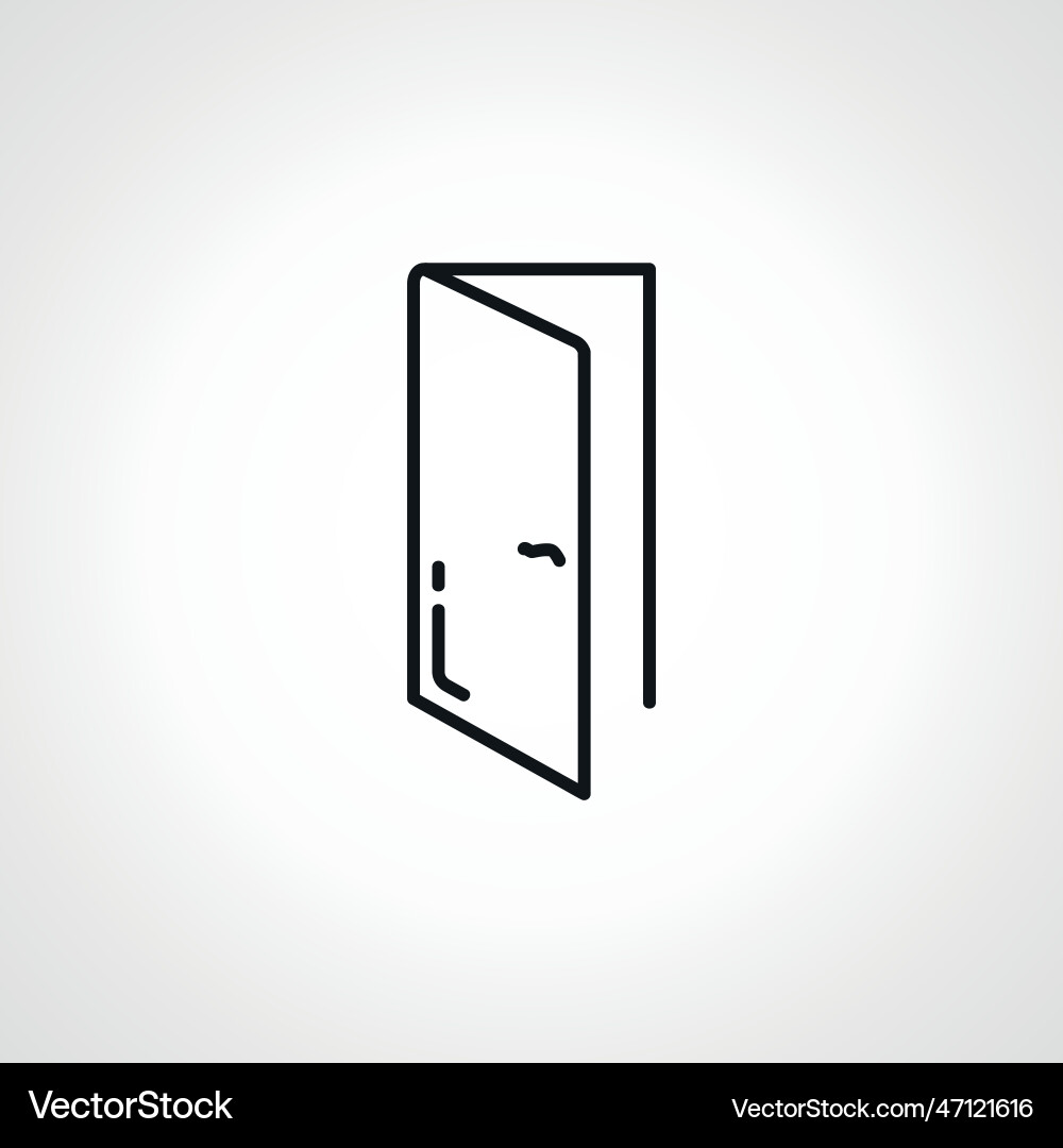 Open door line icon web linear Vector Image