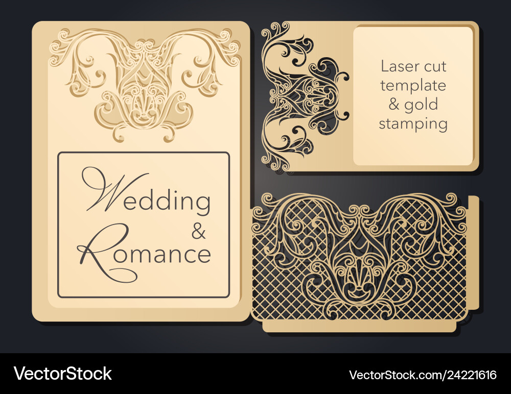 Patterned pattern for laser cutting openwork Vector Image