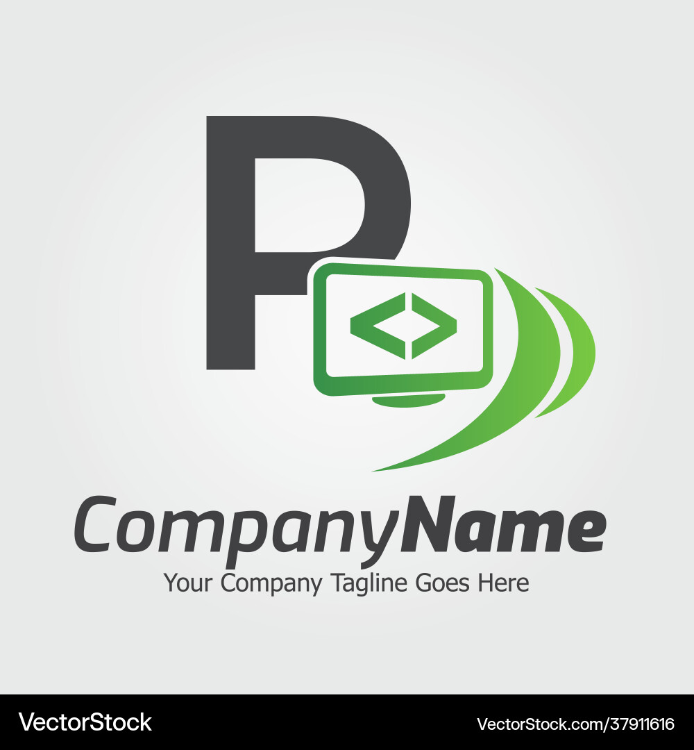 Programmiercode und Computermonitor-Logo vektorbild