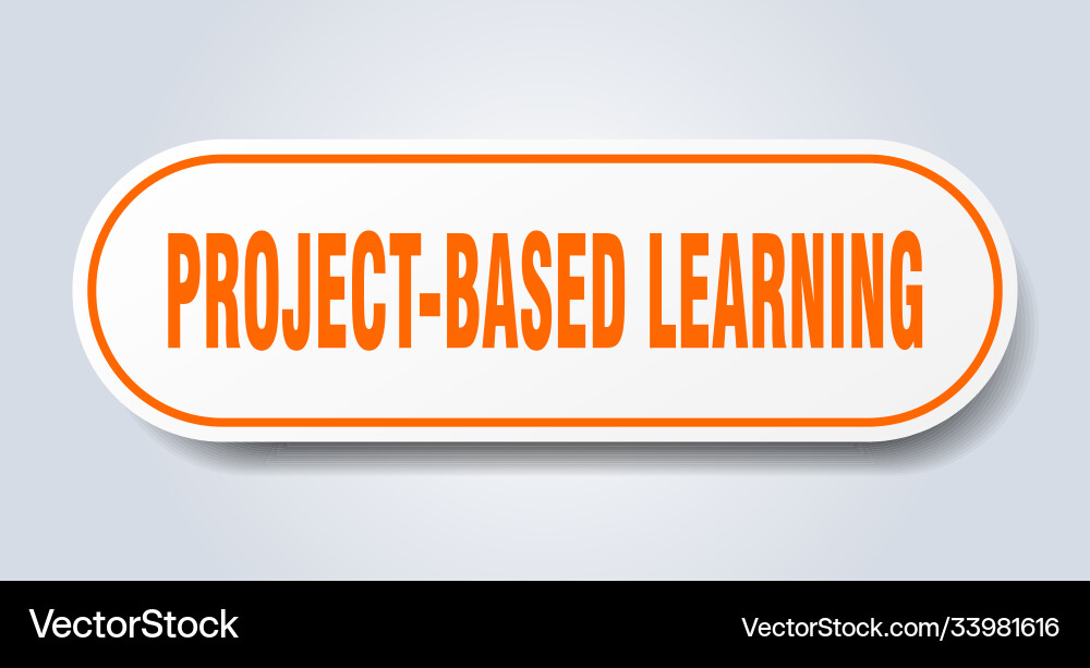 Project-based learning sign rounded isolated vector image
