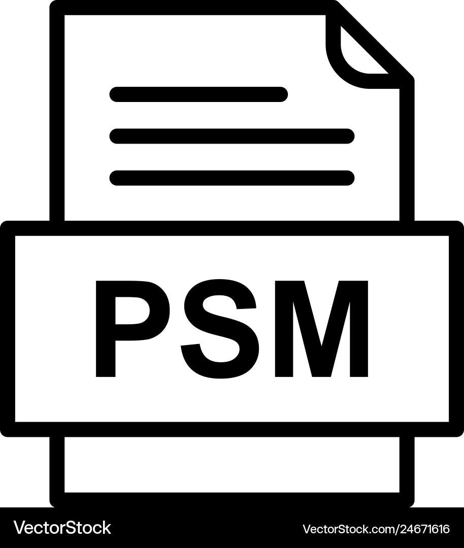 Psm file document icon Vector Image