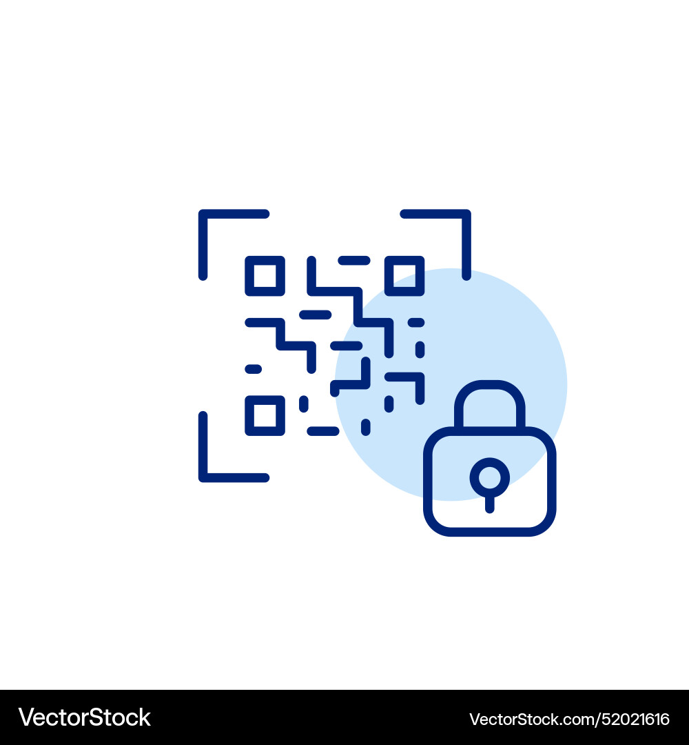 Scan qr code and lock confidentiality Scan qr code and lock confidentiality vector image