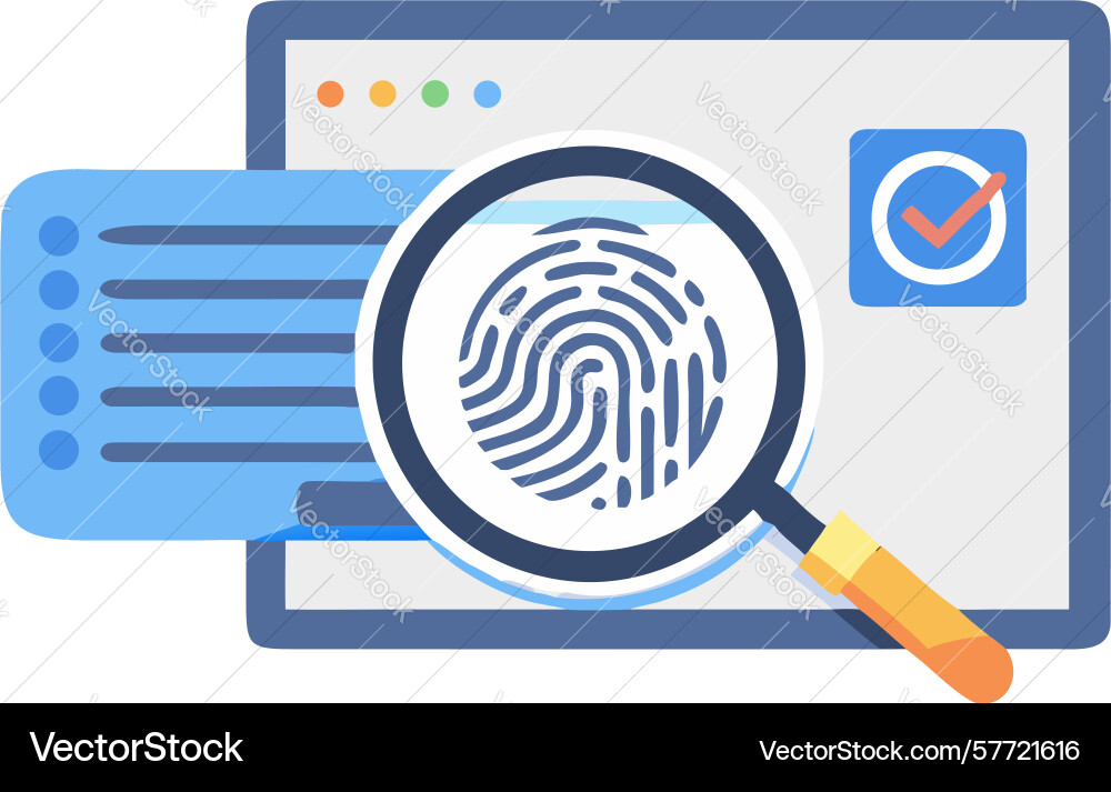 Secure fingerprint scan authentication design vector image