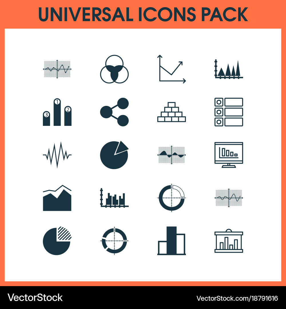 Set of graphs diagrams and statistics icons vector image