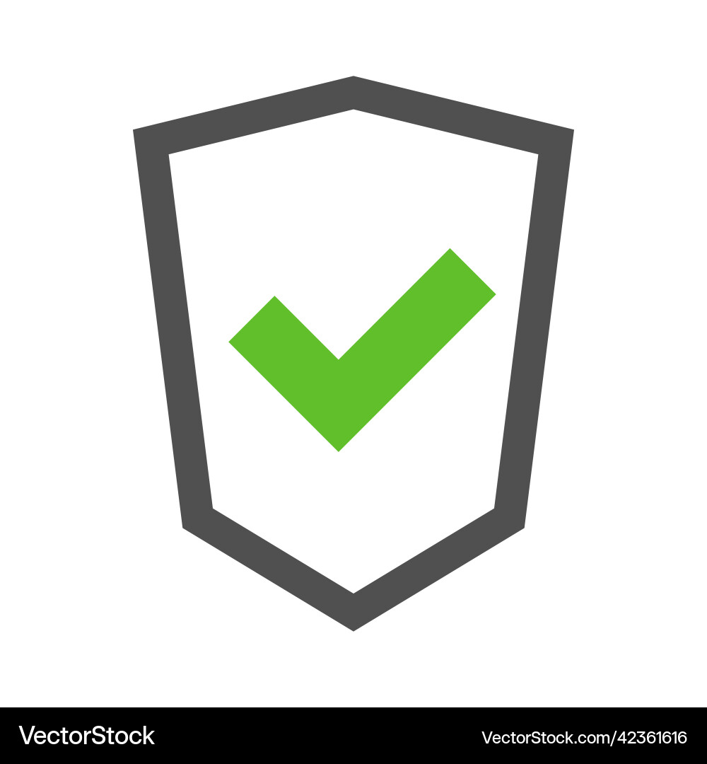 Shield icon with check mark or certification badge vector image