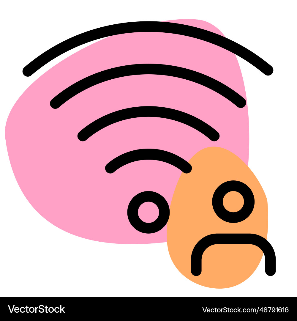 Wireless connection maintained by individual Vector Image