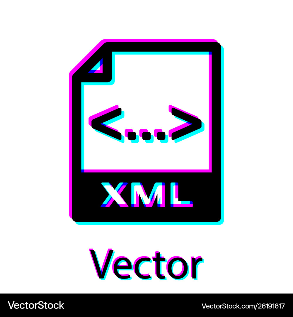 Black xml file document icon download button Black xml file document icon download button Vector Image