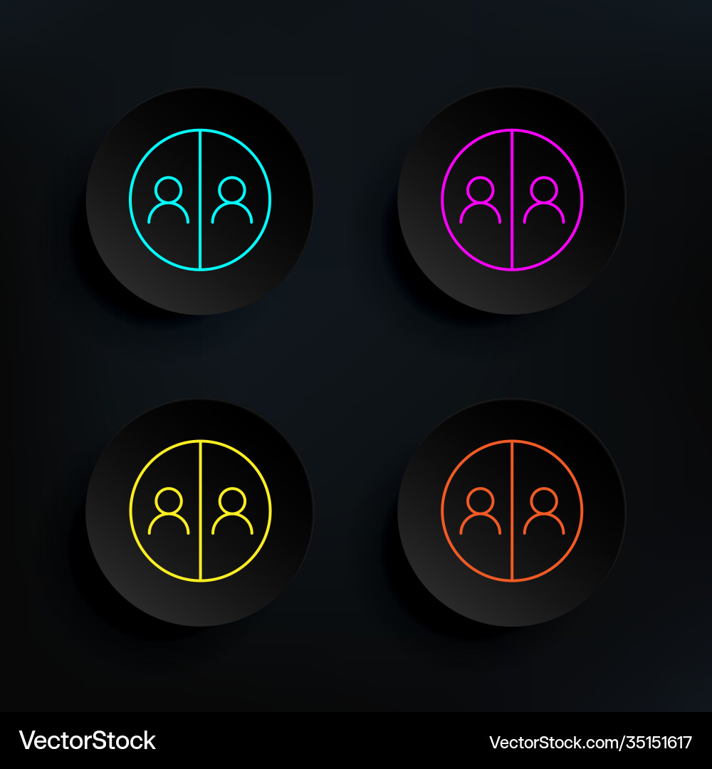 Bloggers dark badge color set icon simple thin Vector Image