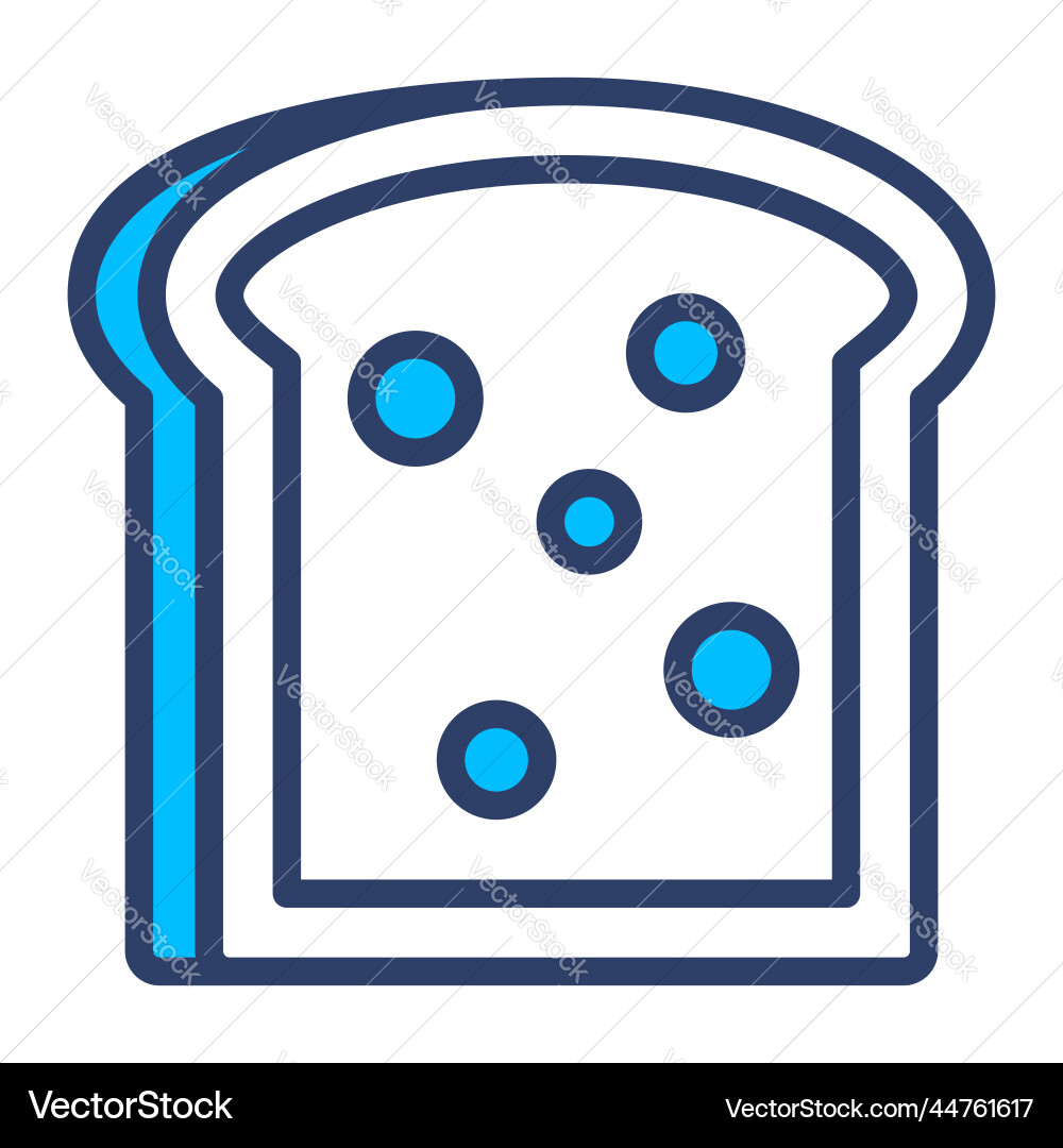 Bread slice line icon simple creative Vector Image