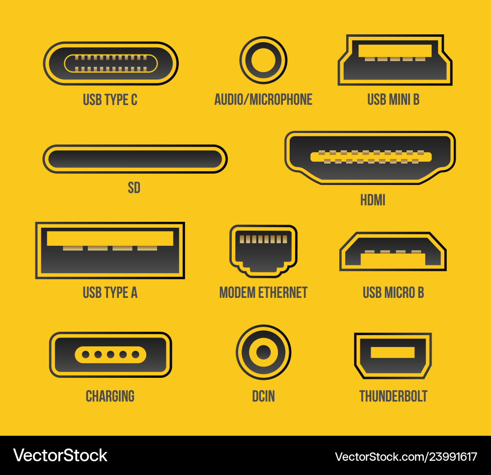Creative of usb computer Creative of usb computer vector image