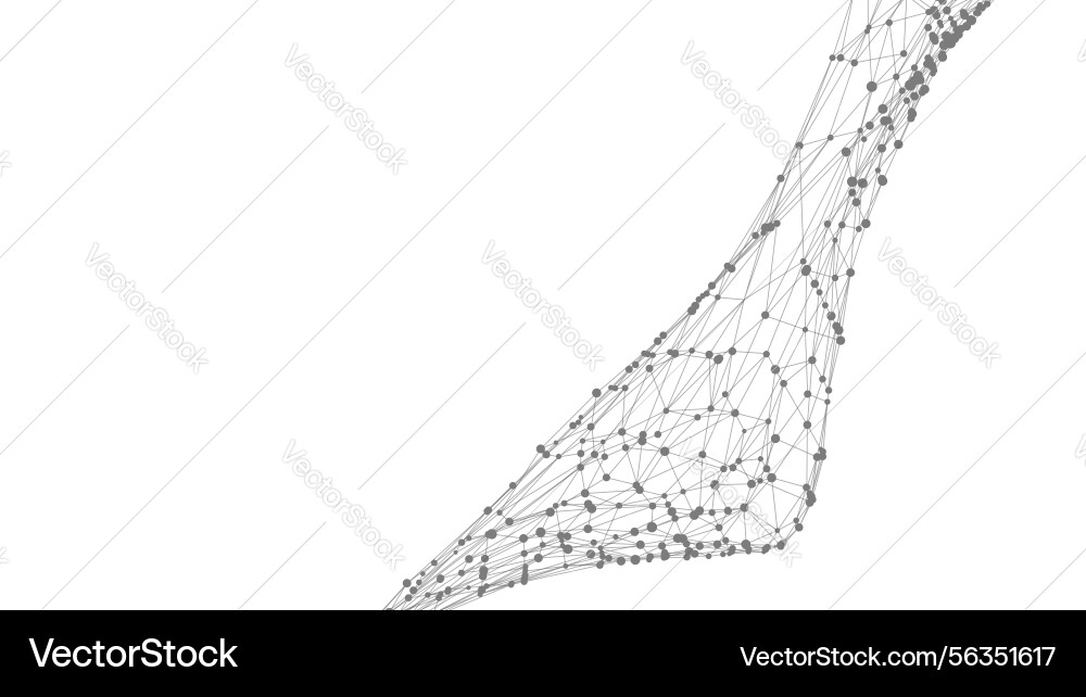 Dots connected by lines abstract wave minimalist Dots connected by lines abstract wave minimalist vector image