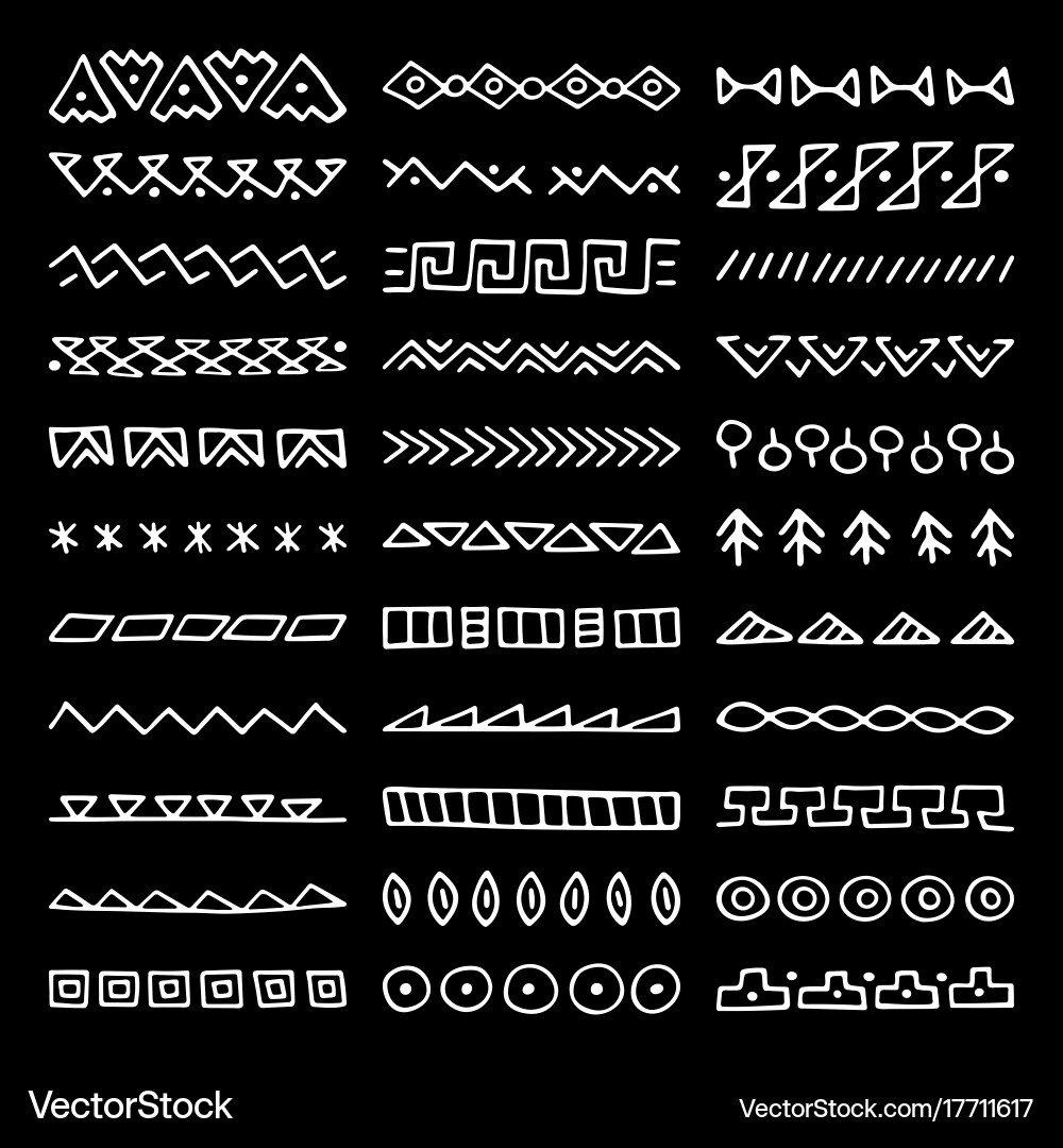 Ethnic Tribal Line Divider Set Vector Image