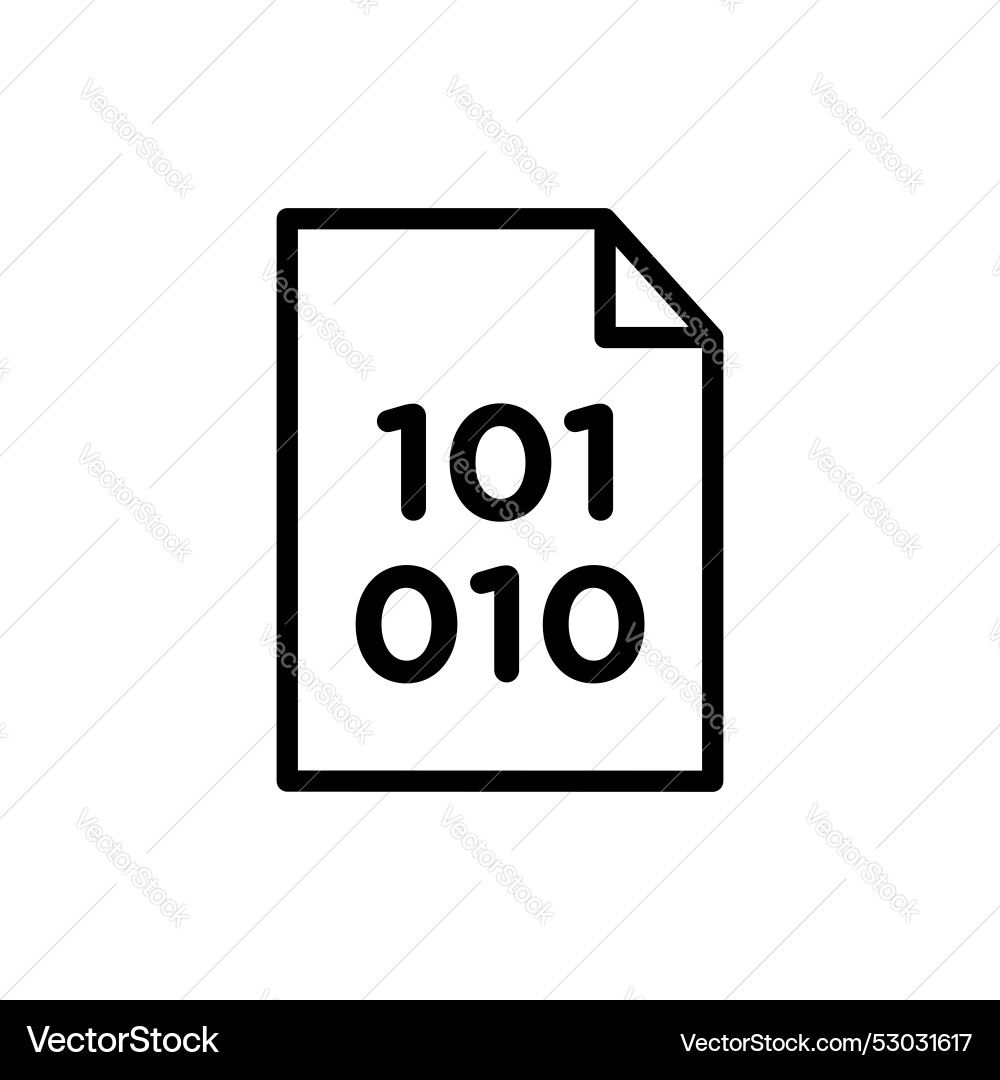 File binary icon isolated on white background File binary icon isolated on white background vector image