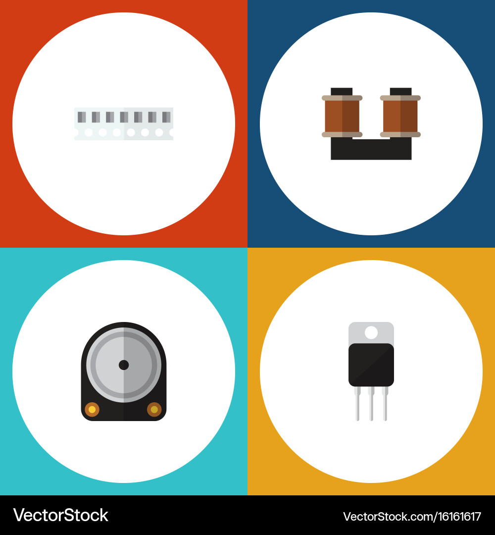 Flat icon appliance set of memory hdd receiver vector image