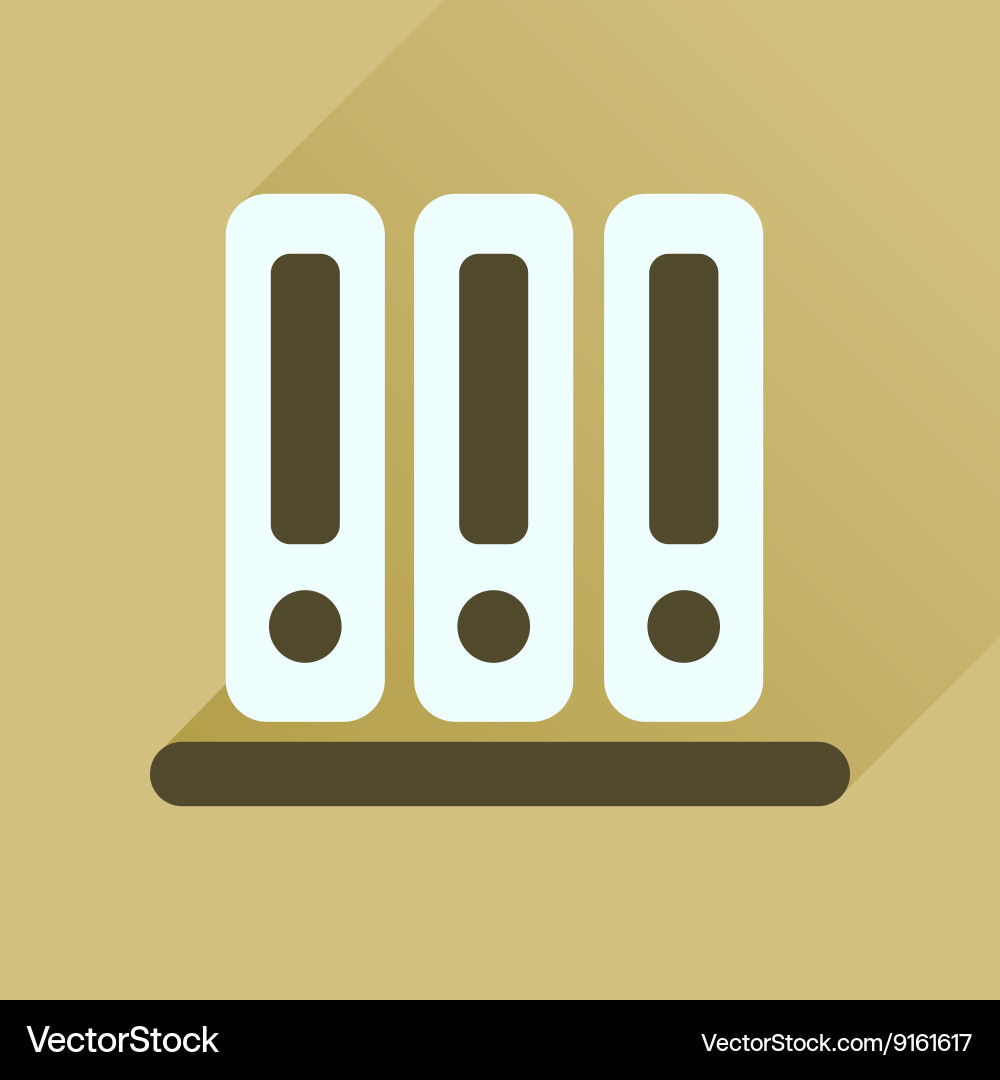Flat icon with long shadow documents folder vector image