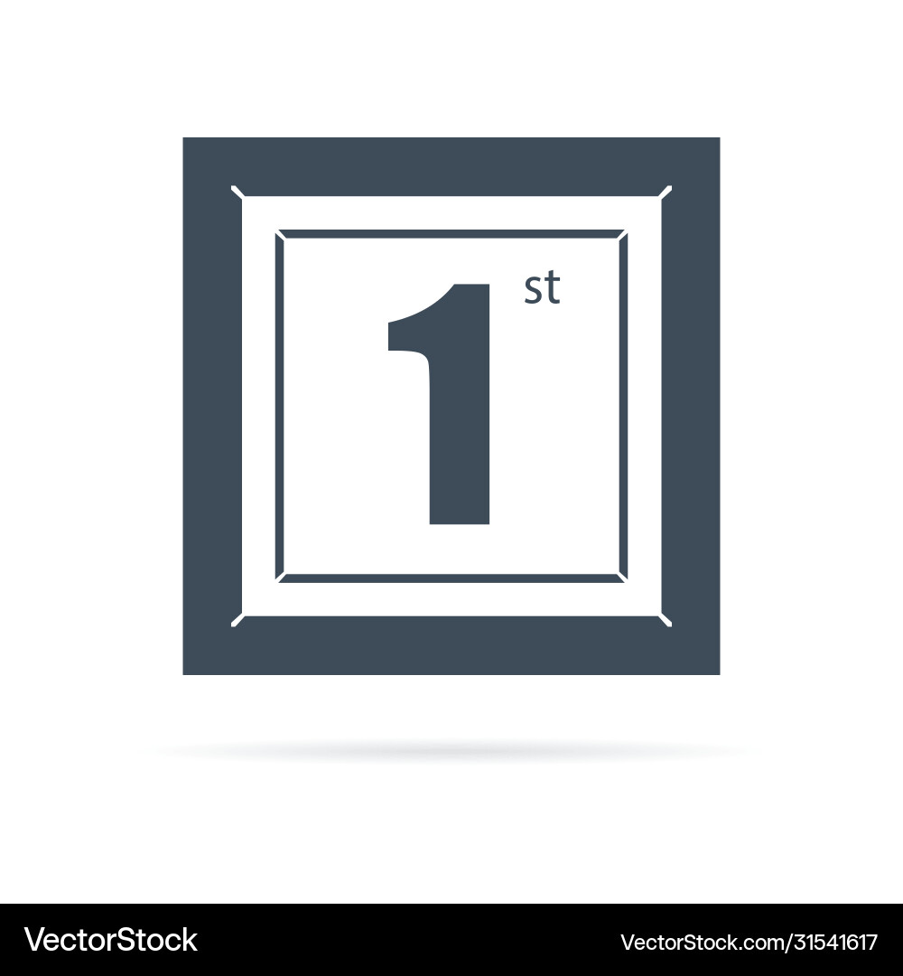 Greeting icon with first place in frame Greeting icon with first place in frame vector image