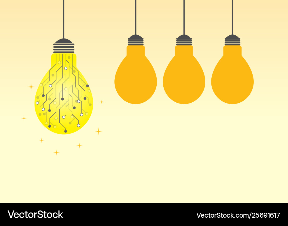 Idea concept with circuit light bulb Idea concept with circuit light bulb vector image