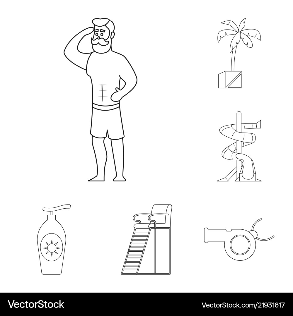 Isolated object of pool and swimming symbol Isolated object of pool and swimming symbol Vector Image