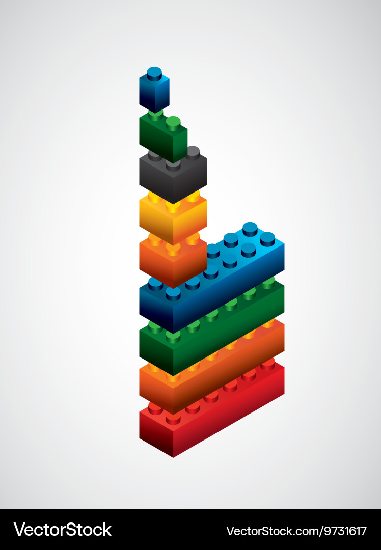 Lego Brick Icon – Game Element vector image