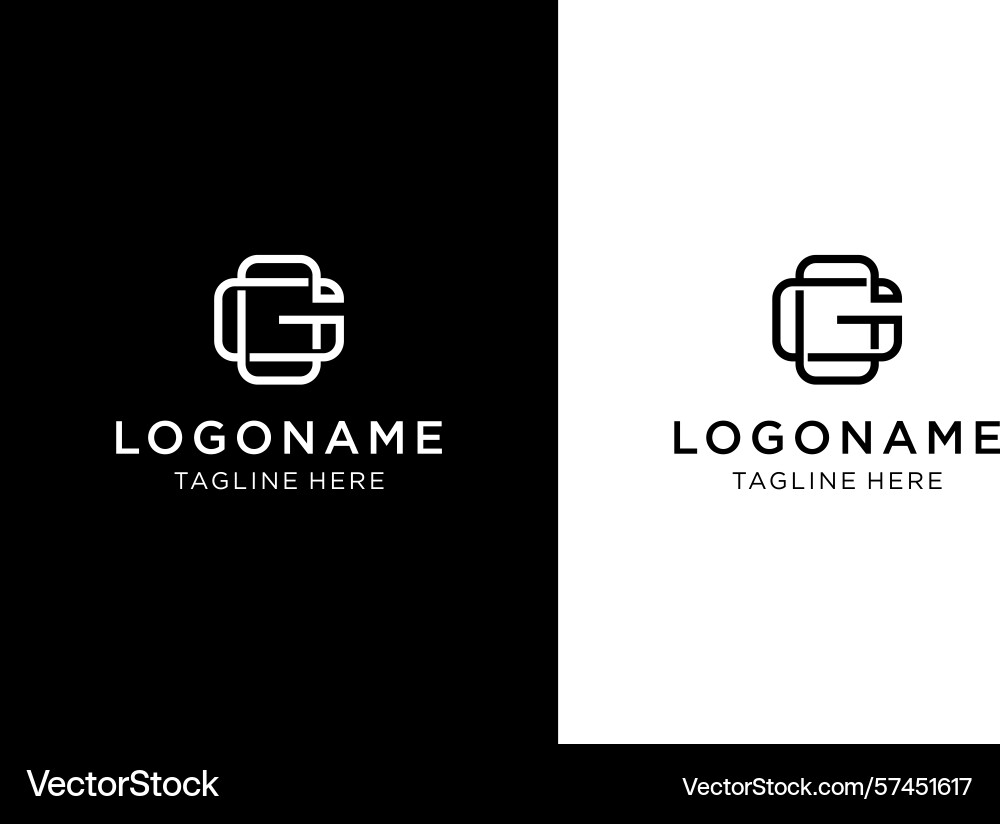 Letter og or go initial with simple line Letter og or go initial with simple line vector image