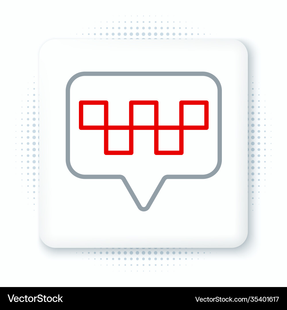 Line map pointer with taxi icon isolated on white vector image