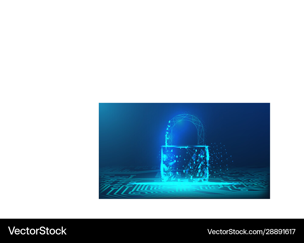 Lockpadlock security concept on circuit Lockpadlock security concept on circuit Vector Image