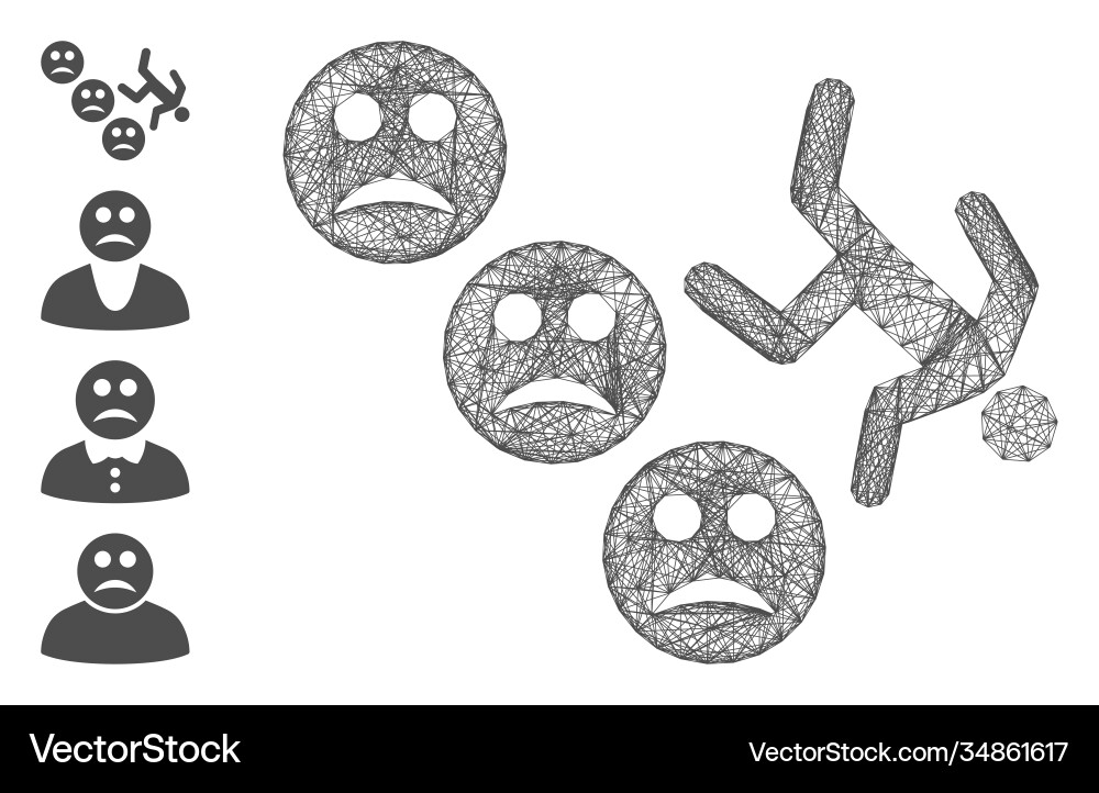Net drop down sad user mesh Net drop down sad user mesh vector image