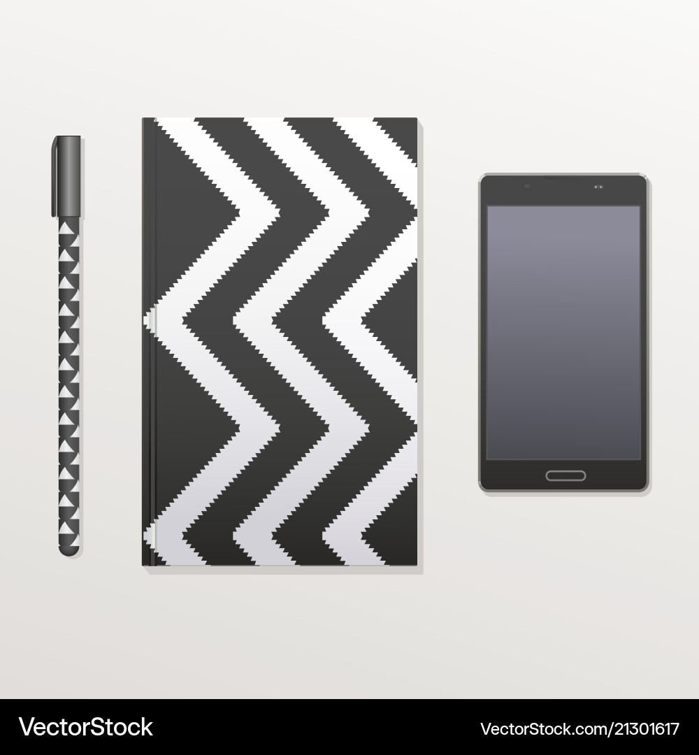 Phone and noteboo Vector Image