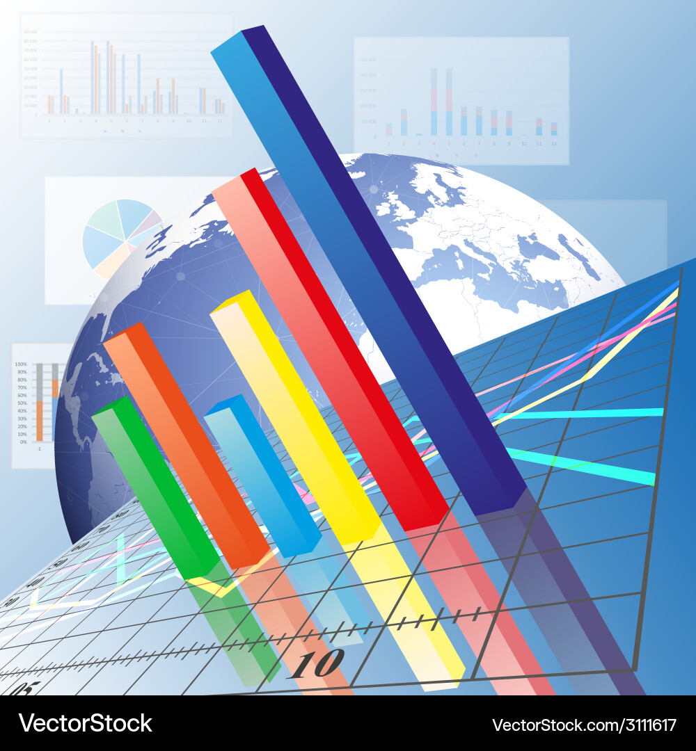 Progressive bar chart abstract vector image