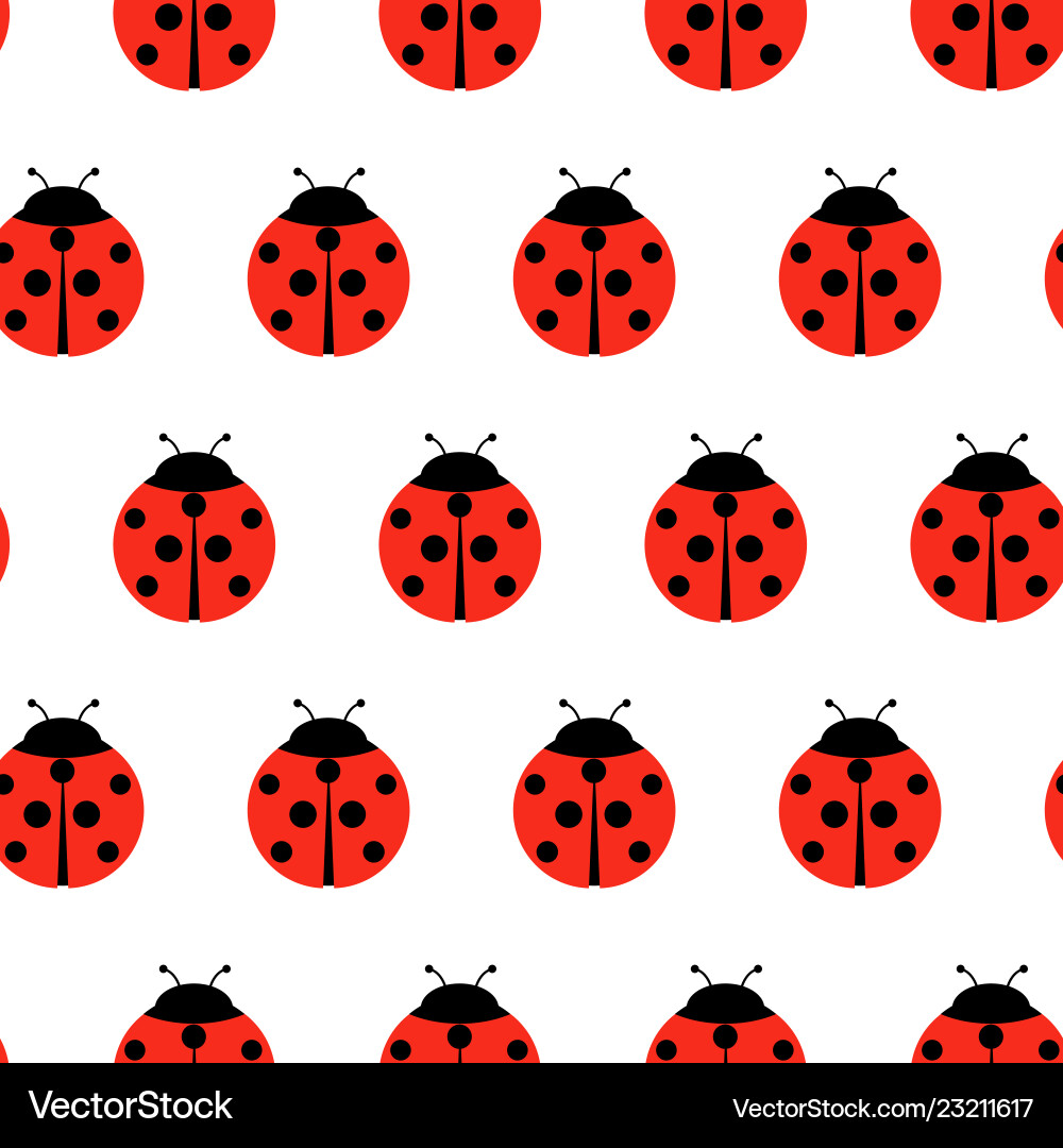 Red Ladybug Pattern - Cartoon Royalty Free Vector Image
