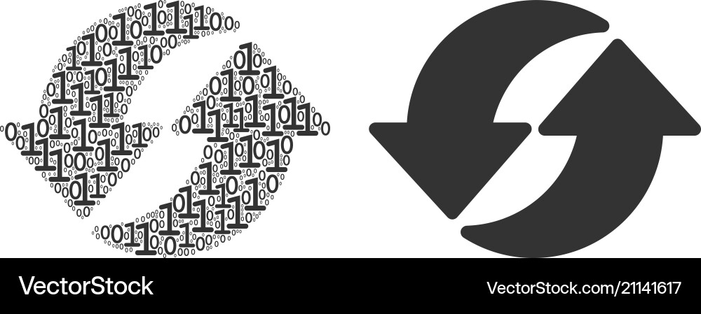 Refresh composition of binary digits Refresh composition of binary digits vector image