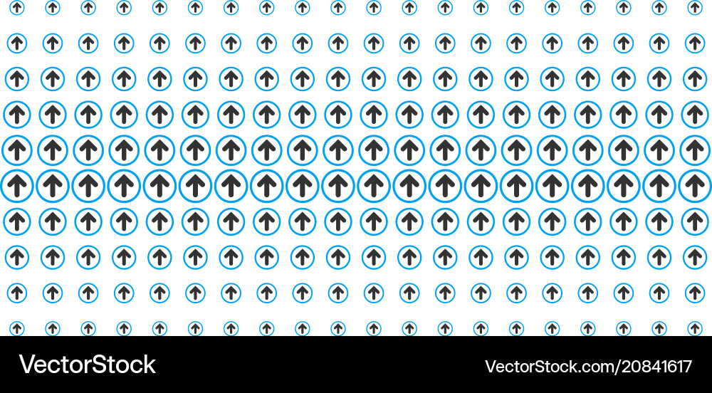 Rounded arrow shape halftone pattern Vector Image