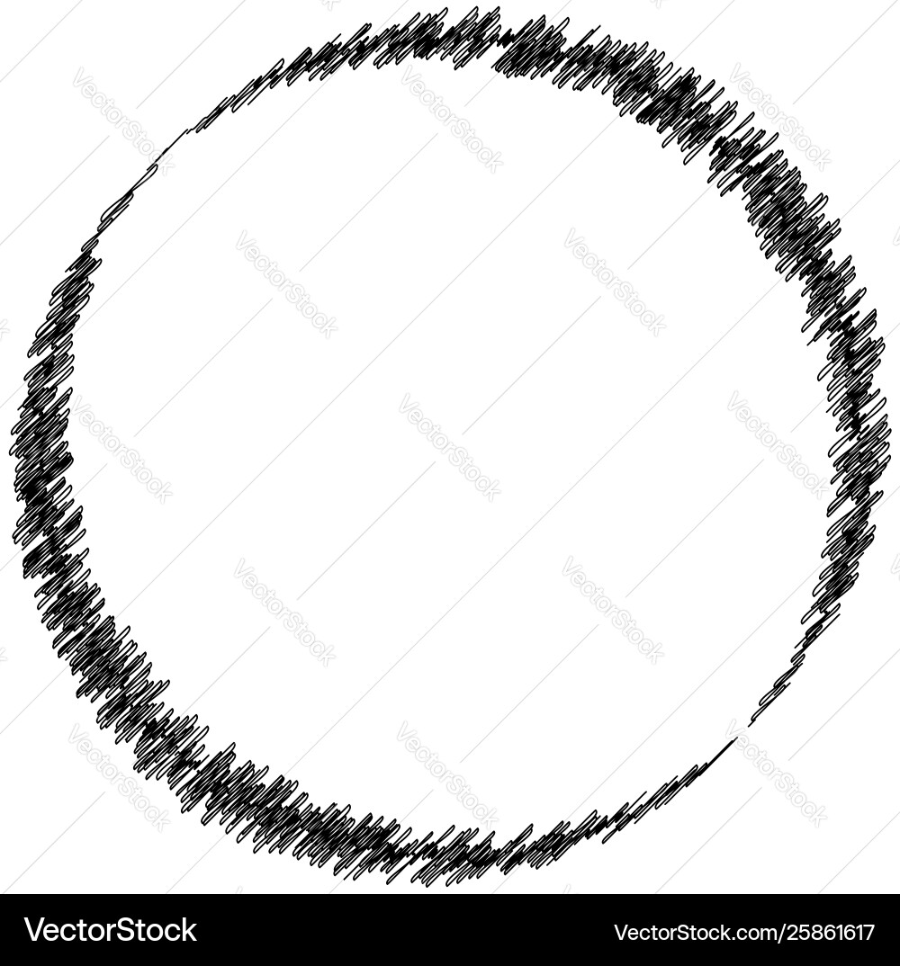 Scribble sketch circle sketchy circular shape vector image