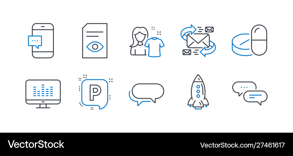 Set business icons such as view document Set business icons such as view document Vector Image