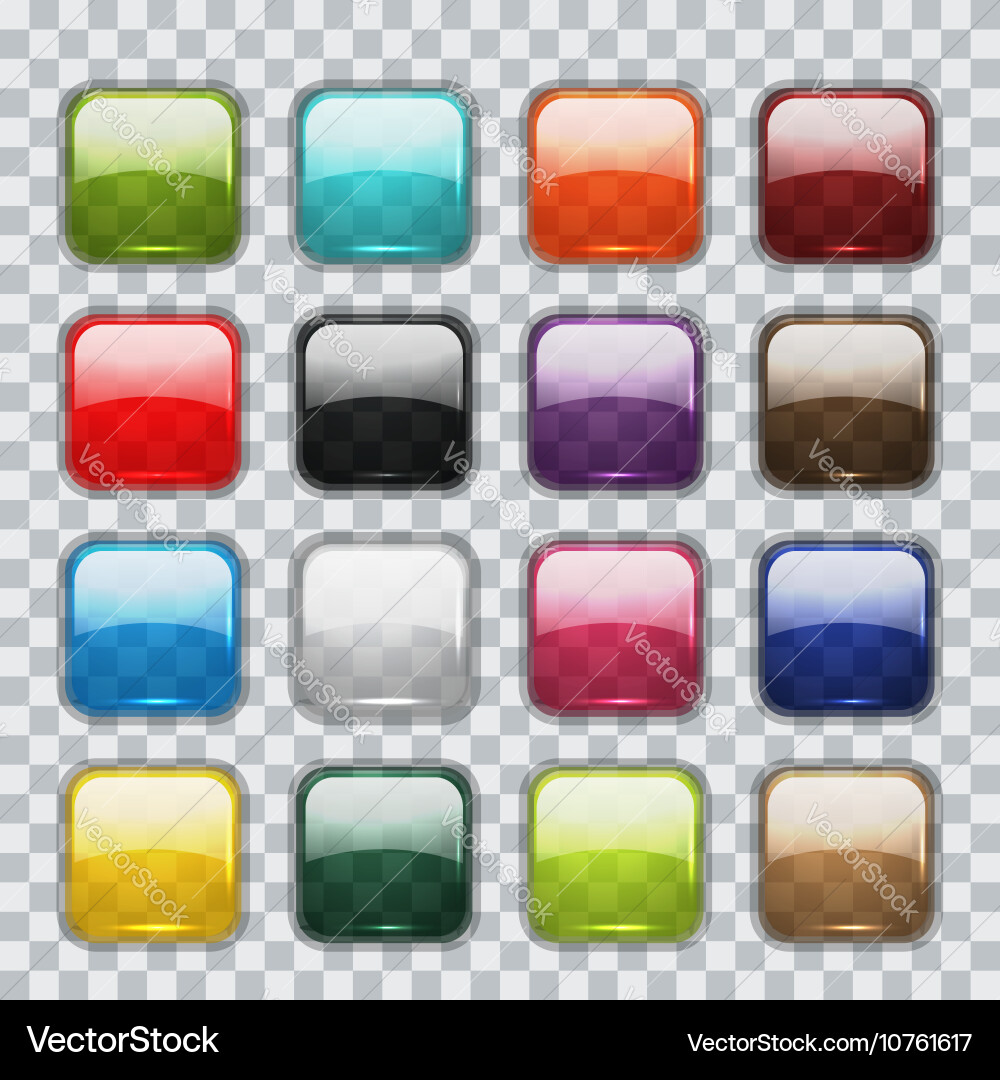 Set of glossy button icons for your design vector image