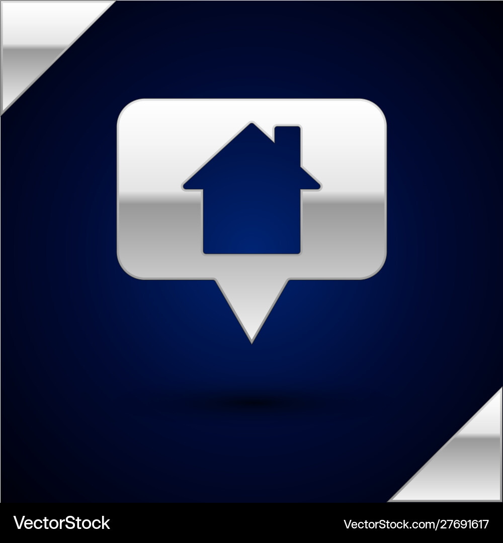 Silver map pointer with house icon isolated Silver map pointer with house icon isolated vector image