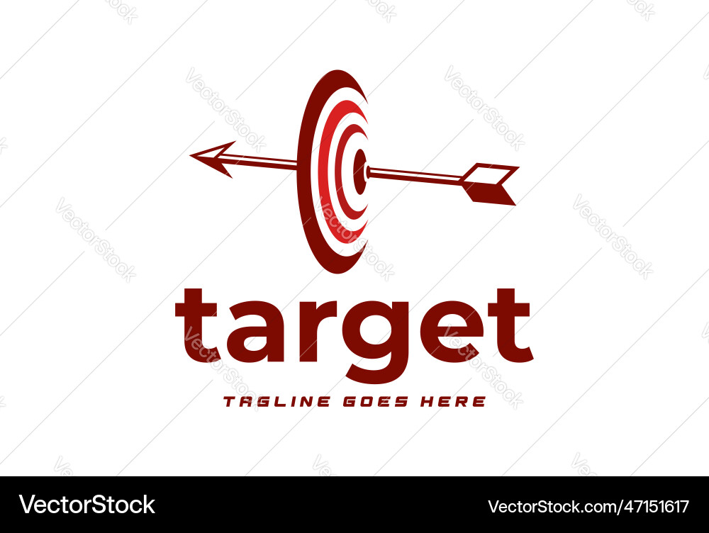 Simple minimalist arrowhead with arrow target Simple minimalist arrowhead with arrow target vector image