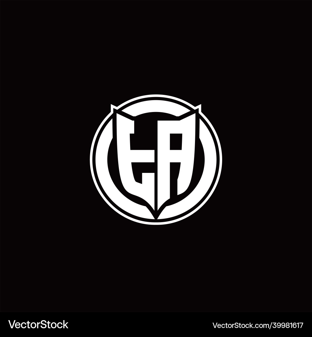 Ta logo monogram with shield and circluar shape vector image