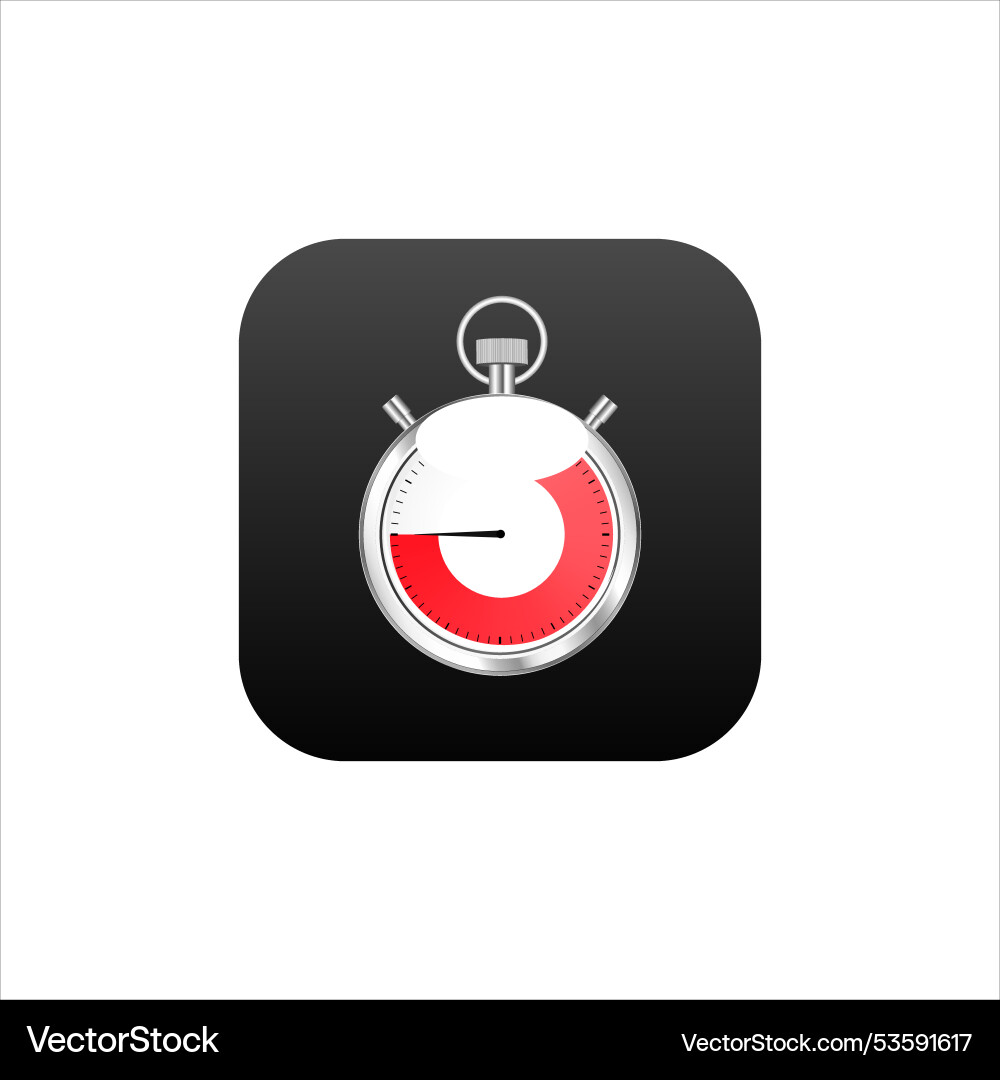 Timer icon for mobile application in black vector image