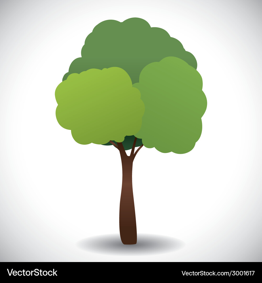 Tree design over gray background Vector Image