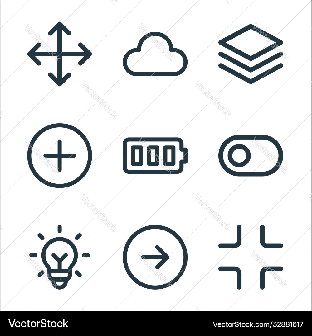User interface line icons linear set quality User interface line icons linear set quality vector image