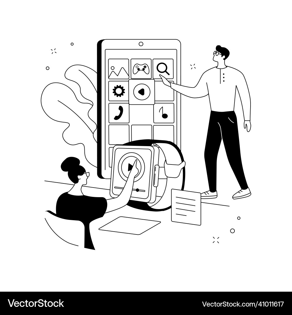 Wearable mobile app development abstract concept Wearable mobile app development abstract concept Vector Image