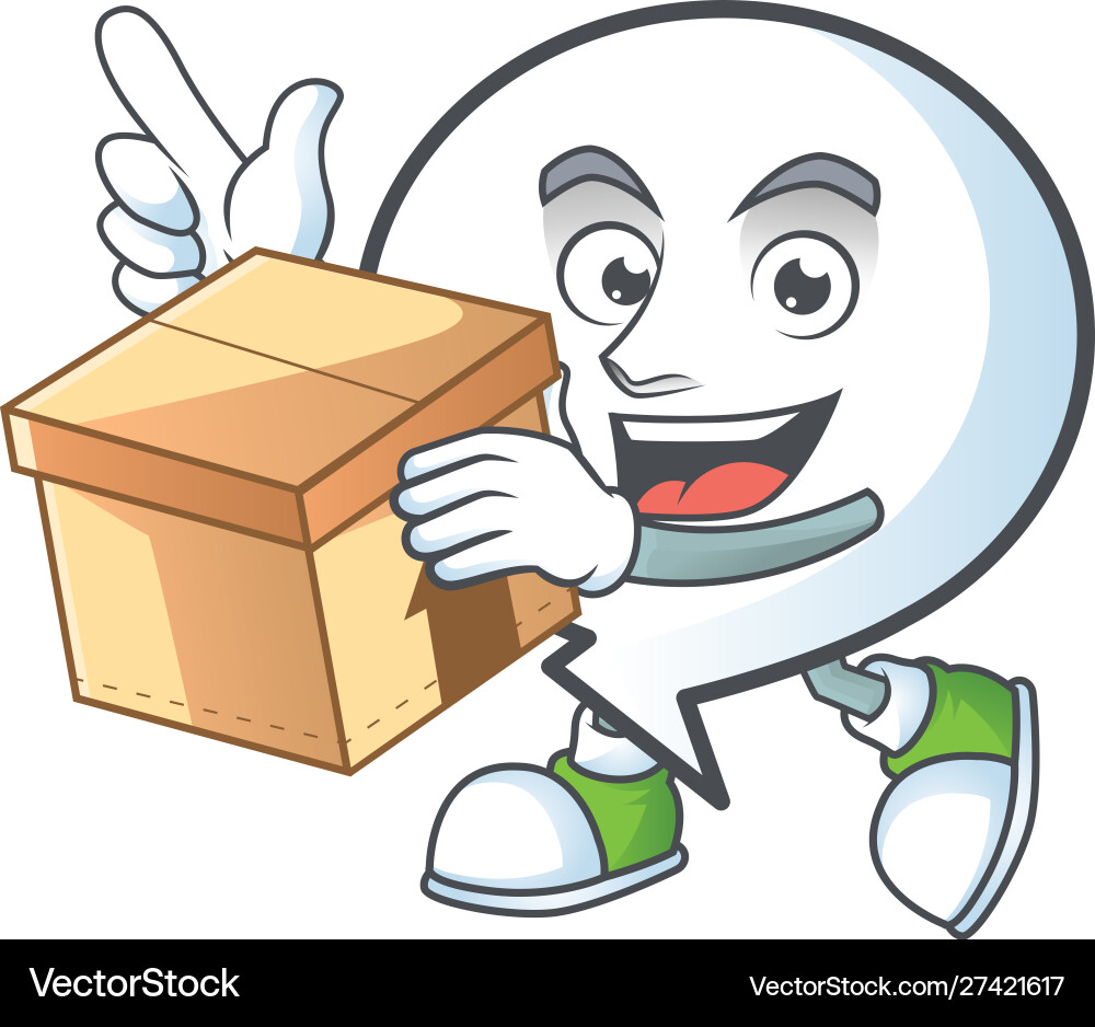 With box pattern circle bubble character With box pattern circle bubble character Vector Image